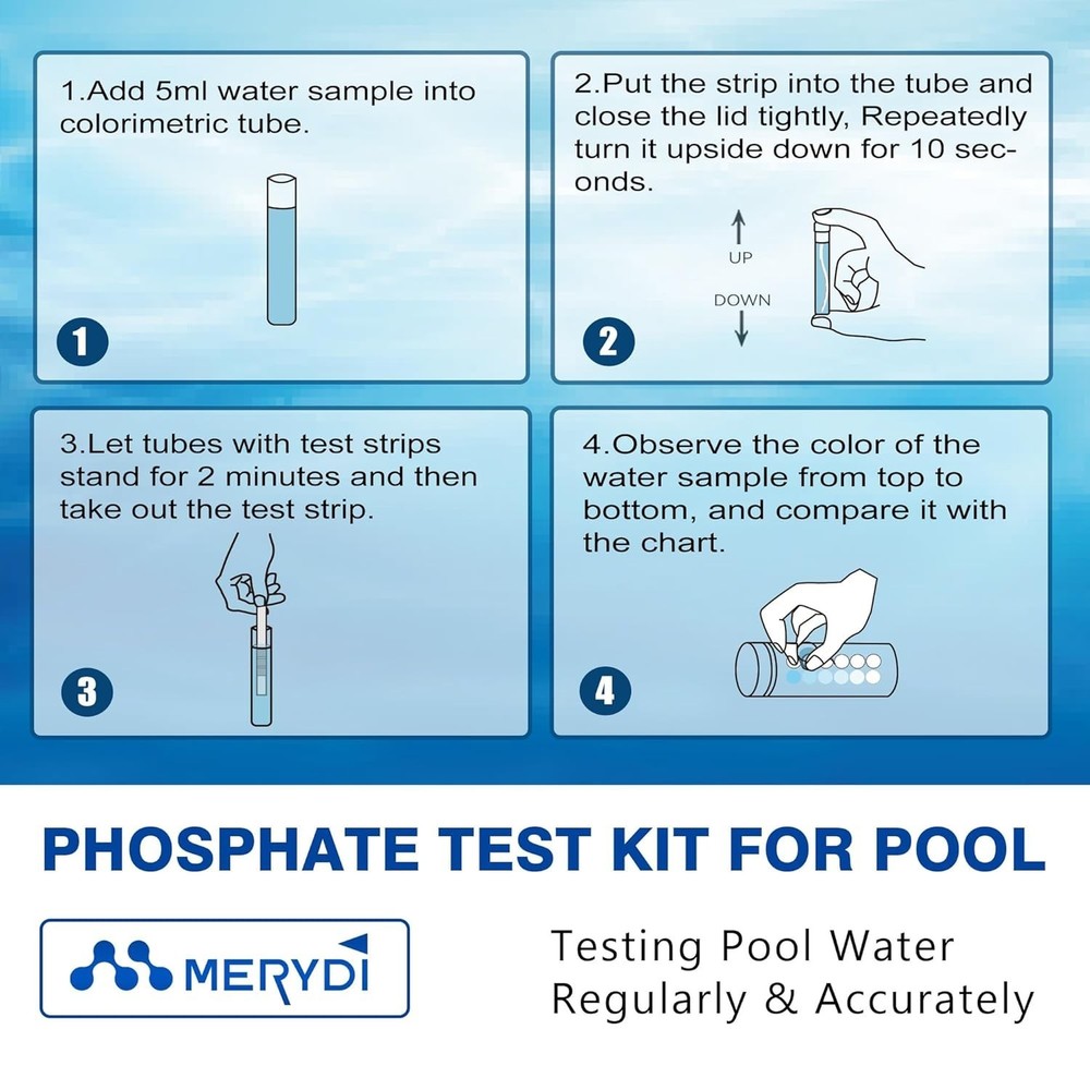 Phosphate Test Kit for Pool,50 Strips Phosphate Test Strip