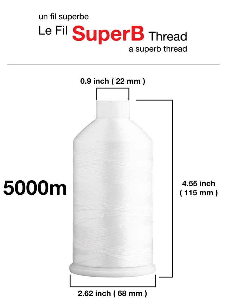 Super B Polyester Embroidery Thread, 40wt Large Spool 5000m, Embroidery Threa...