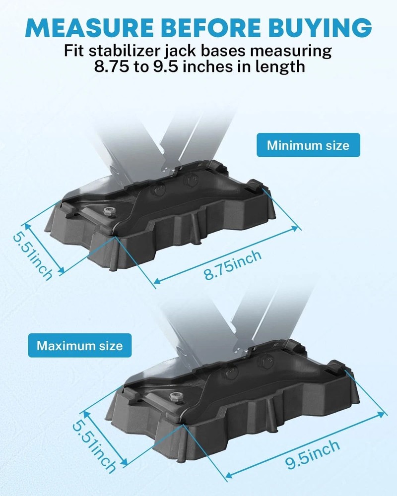 4 Pack RV Stabilizer Jack Pads, Sturdy Leveling 4 Pack, Black