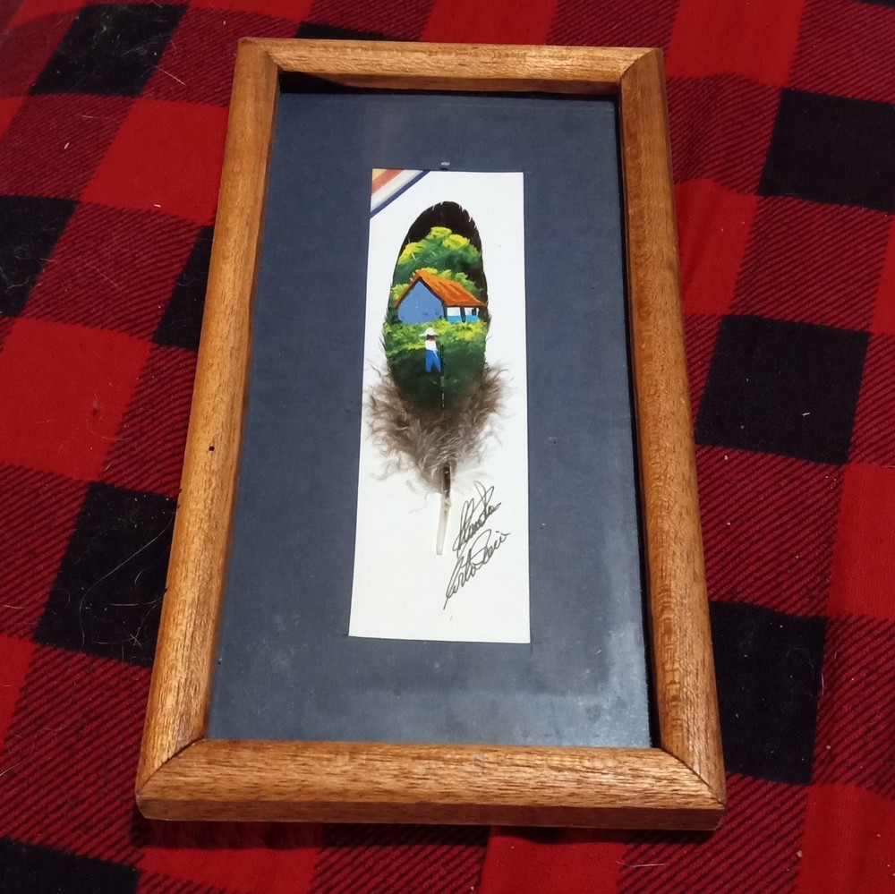 Feather Art Signed Framed Matted