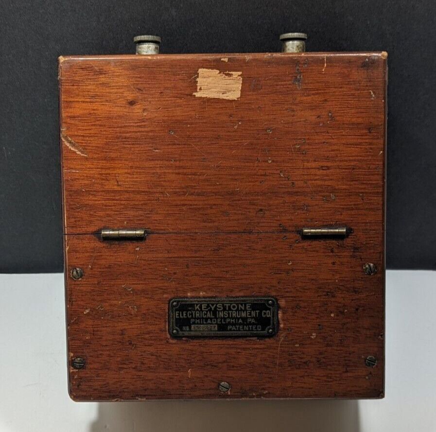 ANTIQUE KEYSTONE ELECTRICAL INSTRUMENT CO STEAMPUNK STYLE AMMETER
