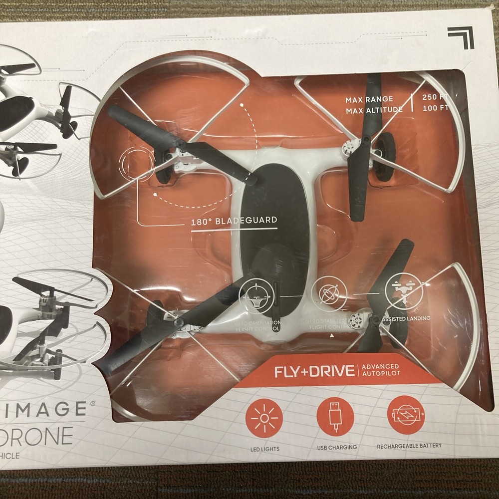 Sharper Image Fly + Drive 7" Drone Open Box Missing Charger