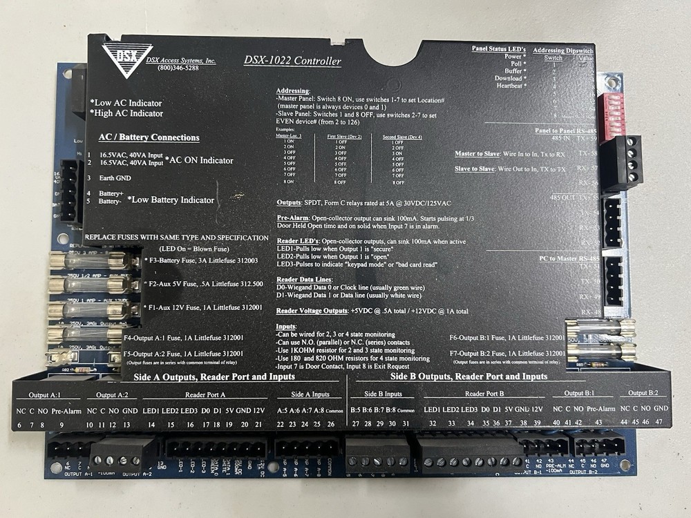 DSX Access Systems Inc DSX-1022 Controller Access Control Panel Board