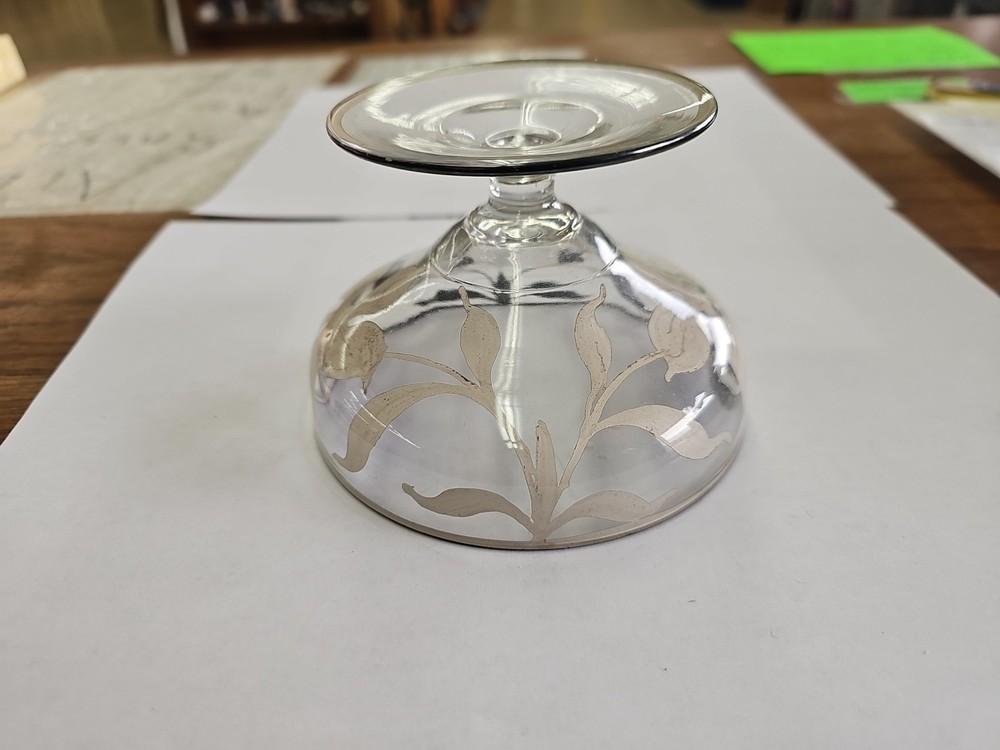 Vintage Silver Inlay Sorbert Dish