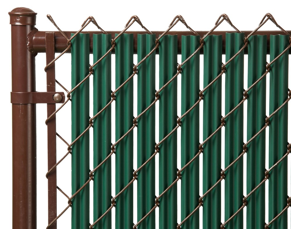 Green 4ft Ridged Slat Chain Link Fence