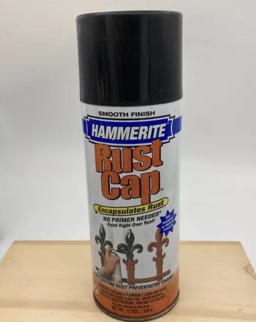 Hammerite Rust Cap Spray Paint Smooth Gloss Black 42240 Extremely Rare!