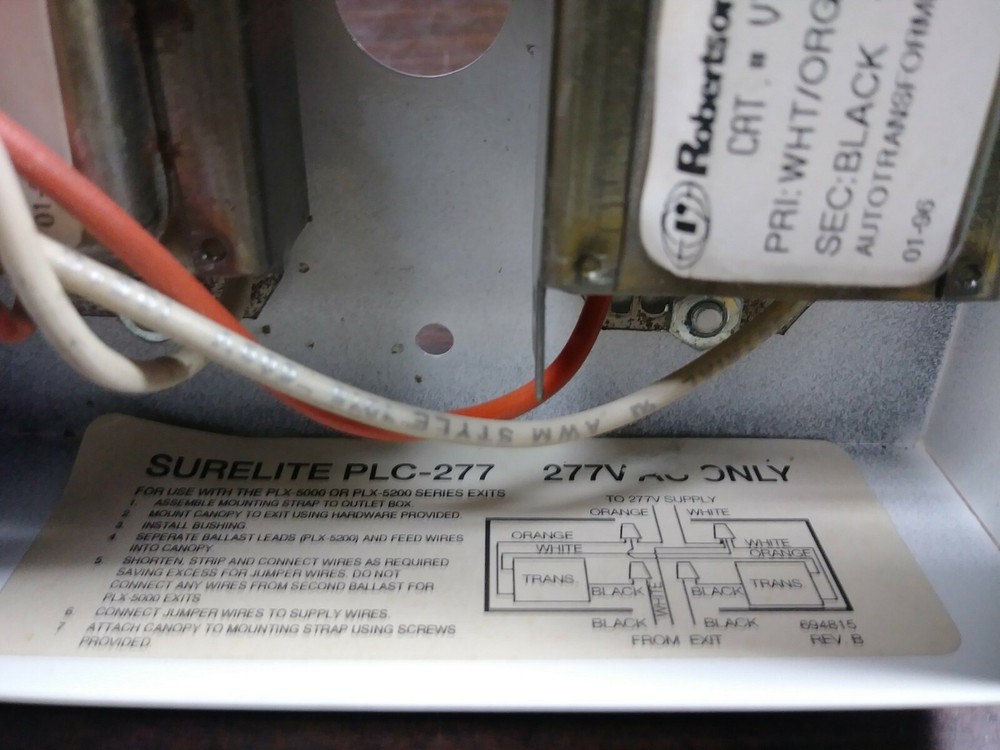 SURE-LITES PLC-277-P CANOPY CONVERSION KIT FOR EXIT LIGHT NEW IN BOX