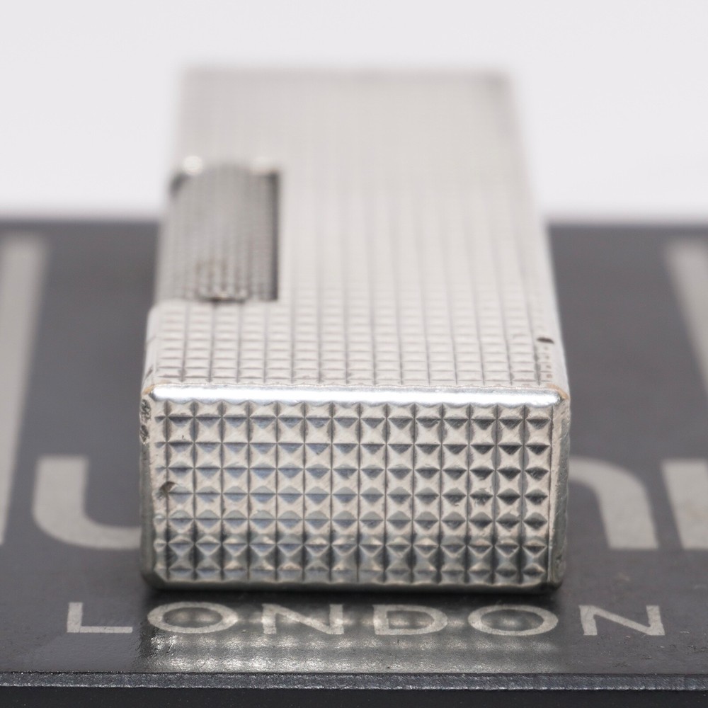 Dunhill Lighter Silver Plate Hobnail Pattern_Ultrasonically cleaned_Working