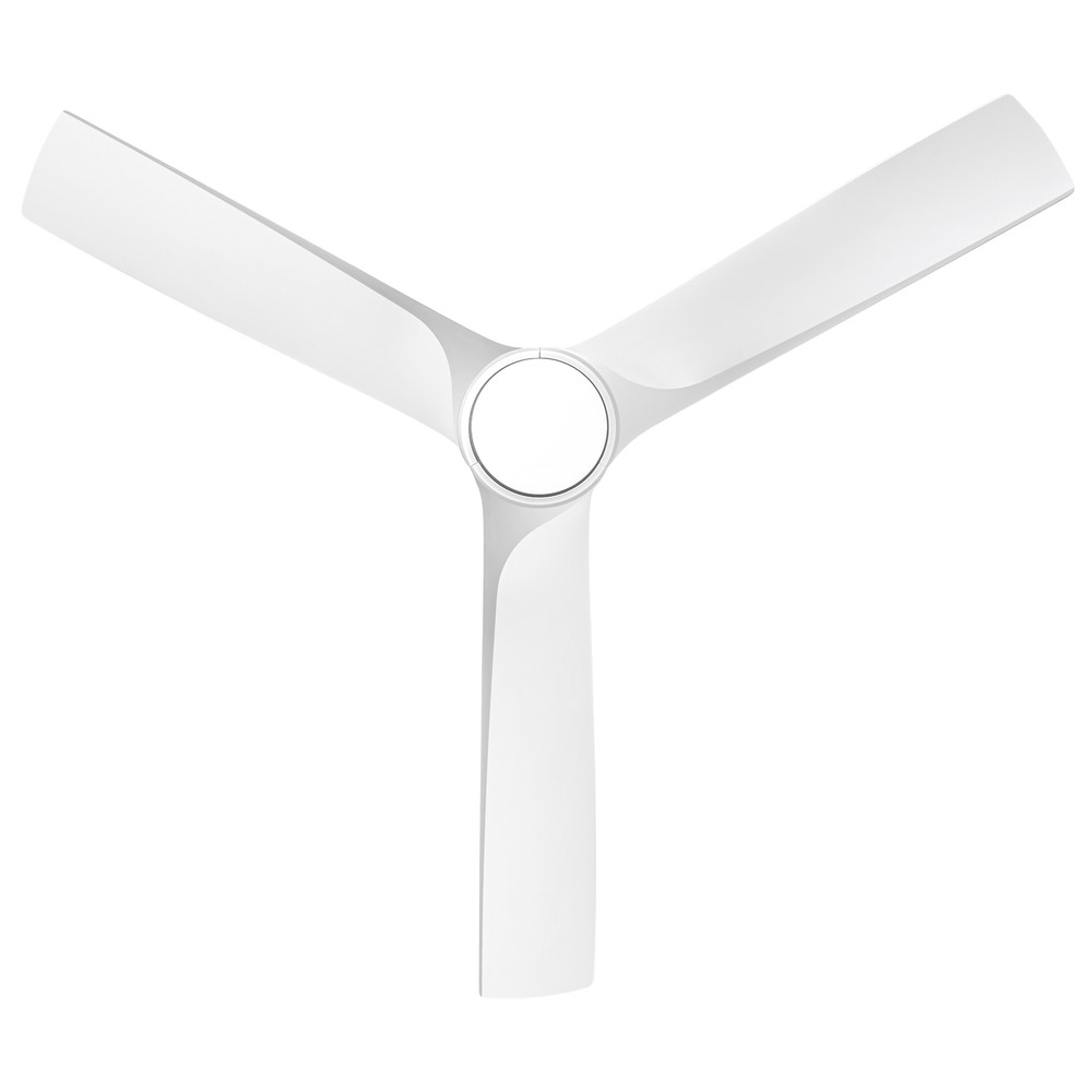 56 In Modern White Ceiling Fan with LED Light, 3 ABS Blades