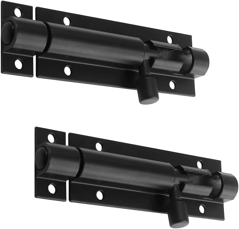MUNEK 2 Pcs Door Latch Lock Slide Bolt,3 Inch Security Sliding Black