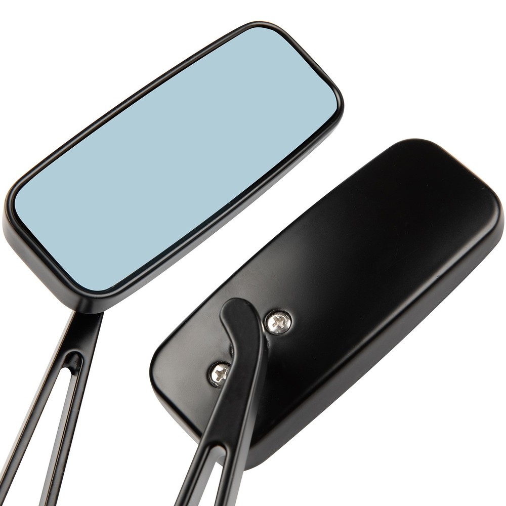 Black US Rectangular Motorcycle Rear View Side Mirrors For Harley Davidson