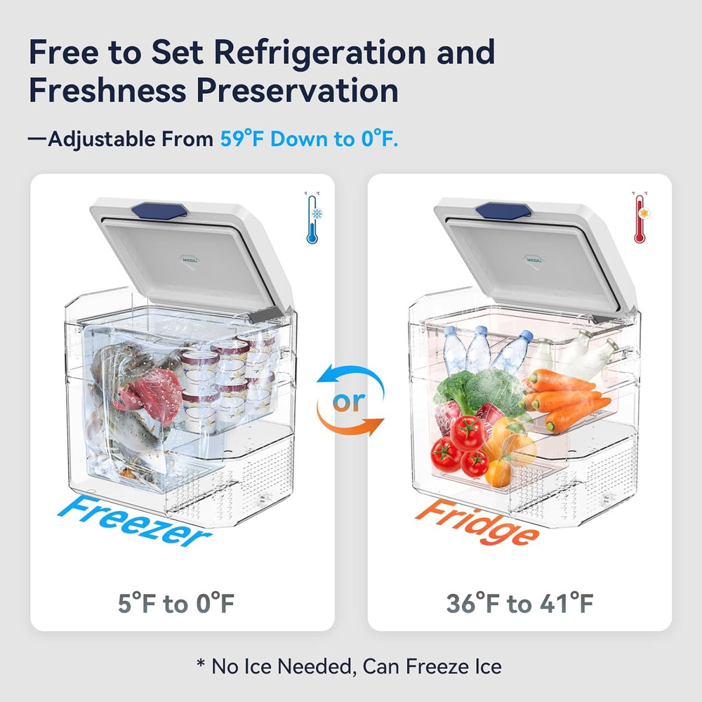 12 Volt Refrigerator Car Fridge Portable 12V 45 Quart Freezer Compressor Cooler
