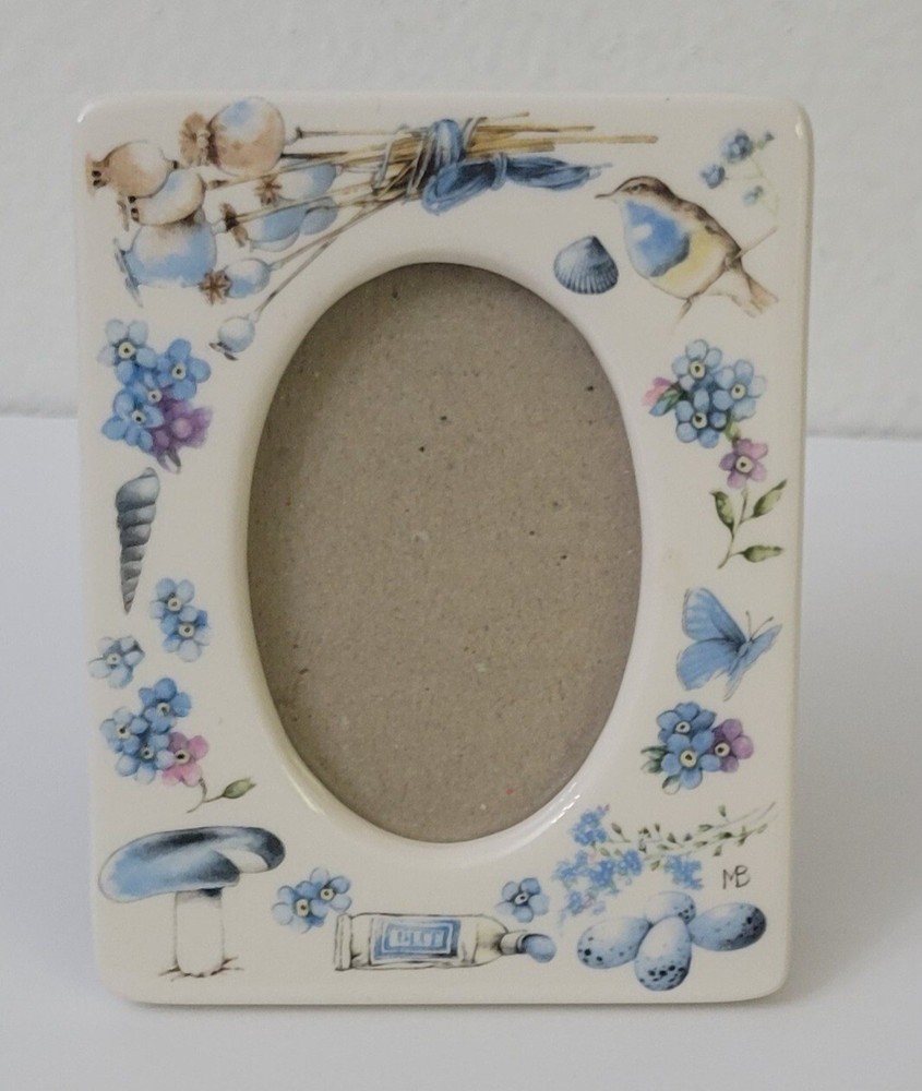 Blue Ceramic Nature Frame 3.75 X 4.75"