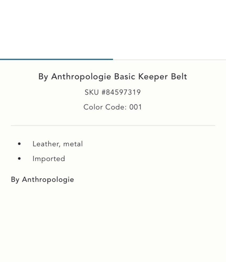 Anthropologie Belt Basic Multi Keeper Black Belt Size Medium