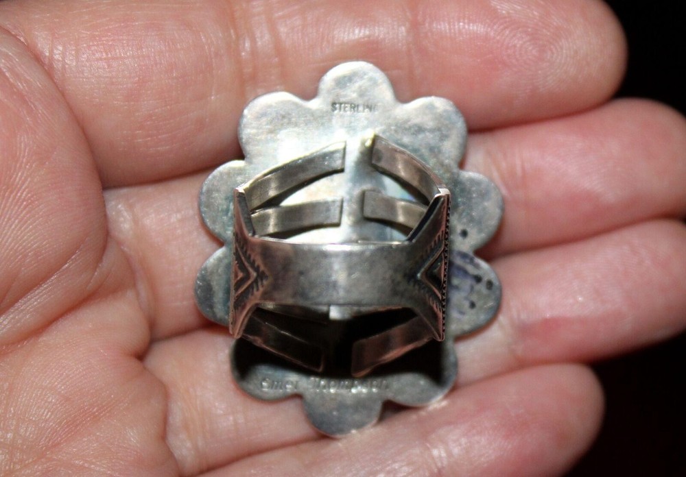 Hefty Emer Thompson Navajo Jasper Sterling Ring 9.5 22 Grams