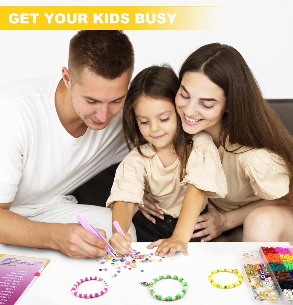 Dowsabel Clay Beads Bracelet Making Kit for Beginner, 5000pcs, Multicolor