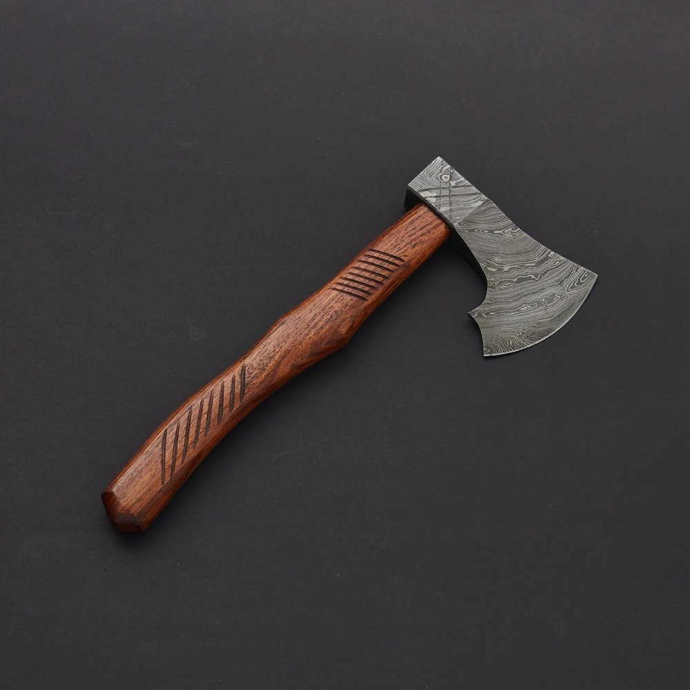 CUSTOM Handforged DAMASCUS STEEL TOMAHAWK Axe, HATCHET Camping Engraved Handle