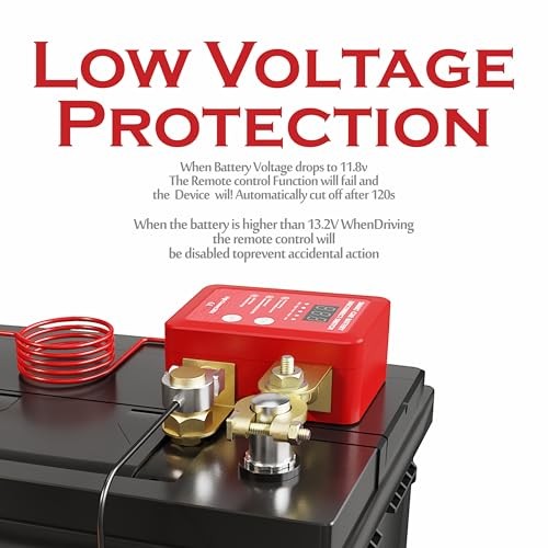 Automatic Power Cut-Off Switch, Kill Switch for car Battery 12V/24V Red