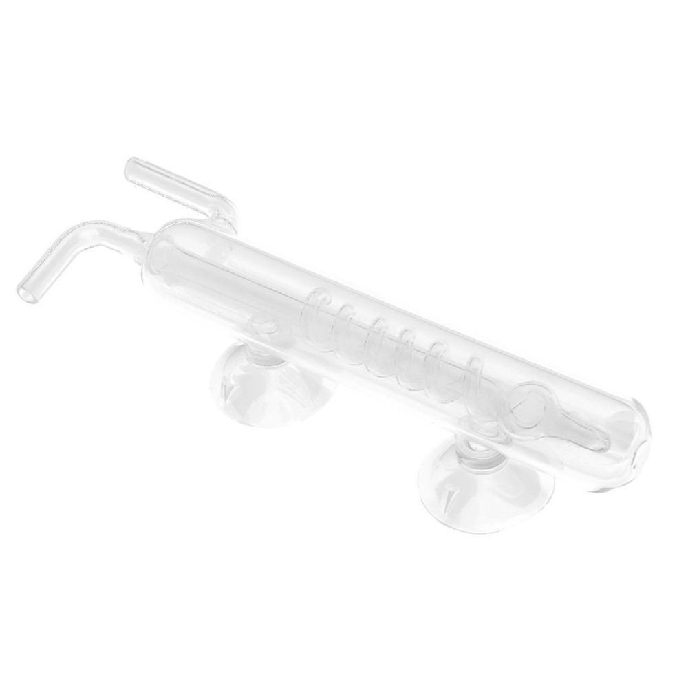 Spiral glass aquarium CO2 diffuser / bubble counter with