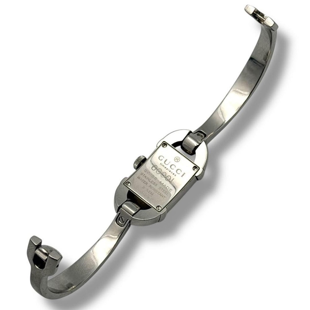 Gucci 6800L Watch Bangle Quartz Timepiece Silver 2 Hand Authentic Genuine
