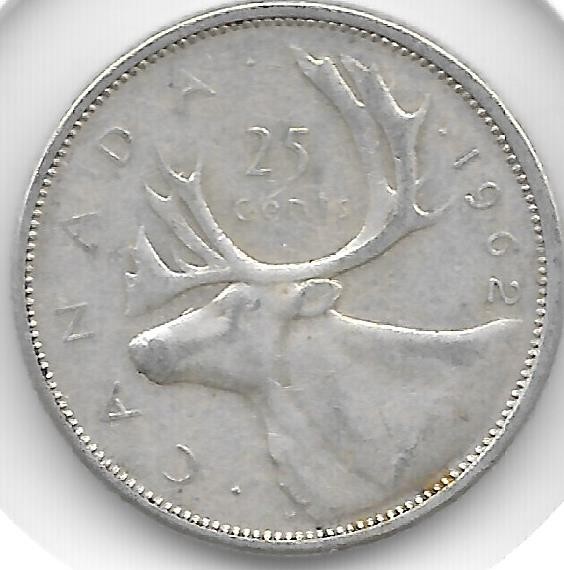 1962 CANADIAN 25 CENT QUARTER NICE (SILVER)