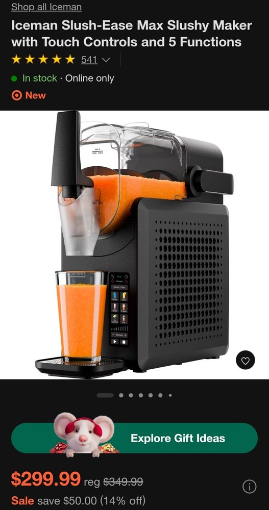 Iceman Slush-Ease Max Slushy Maker with Touch Controls and 5 Functions