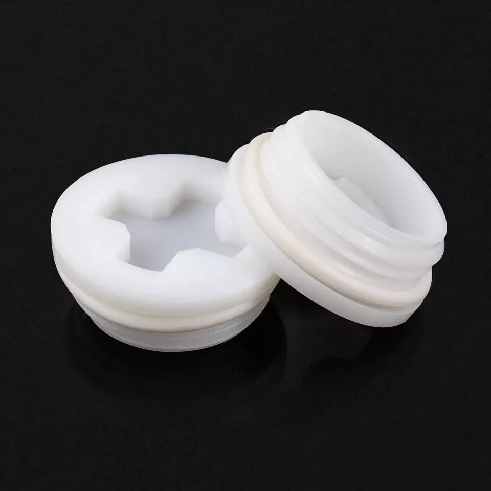 QWORK 2" Bung Cap, 4 PCS Poly Buttress Drum Bung for 55 Gallon Plastic Drum, Cou