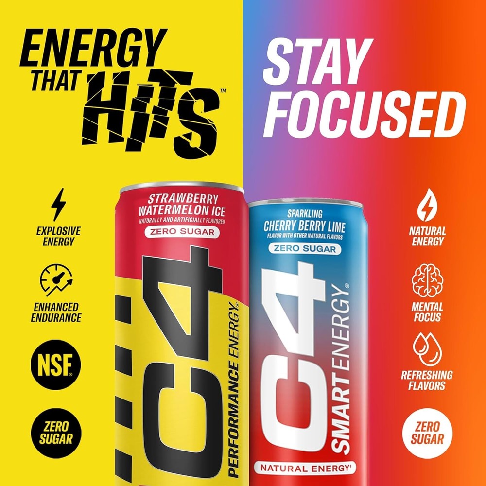 Cellucor C4 Performance And Smart Energy Drink Official Variety Pack | Zero | |