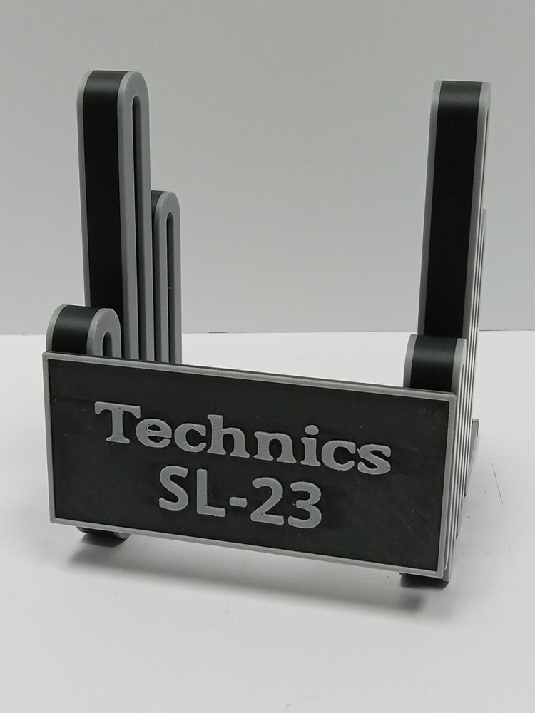 Technics SL-1900 Turntable Record Display Stand – Upgraded Gray & Black Holder