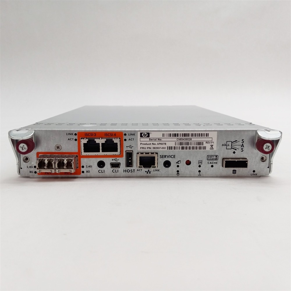 HP AP837B 582937-002 G3 RAID FC/iSCSI SAS Storage Array Controller for P2000