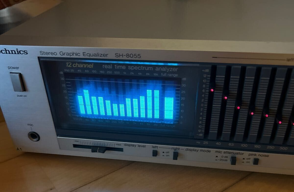 Technics Sh-8055 Vintage Graphic Equalizer EQ Silver 12 Band/CH Used