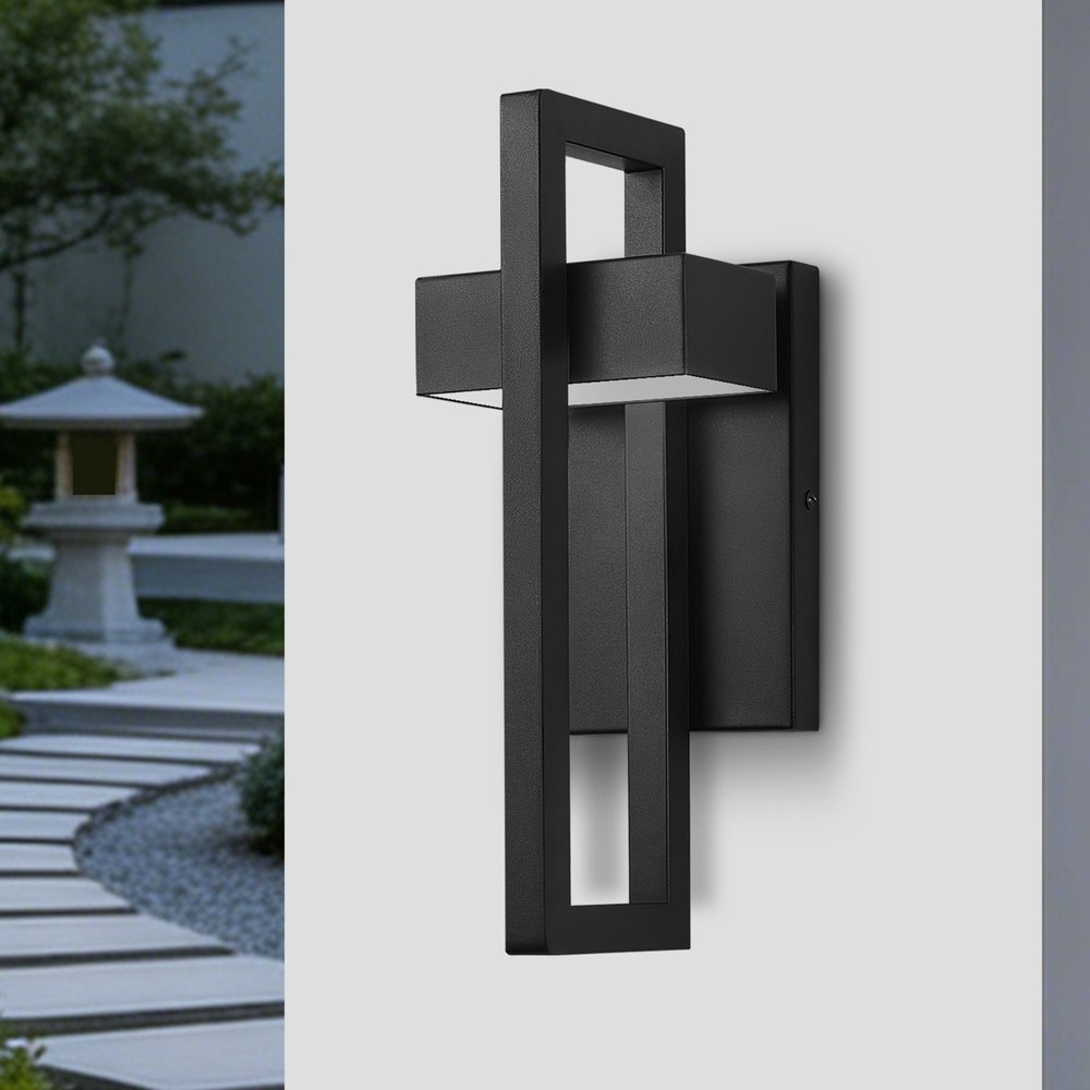 1-Pack 13.7 in. Black Outdoor Wall Lanterns
