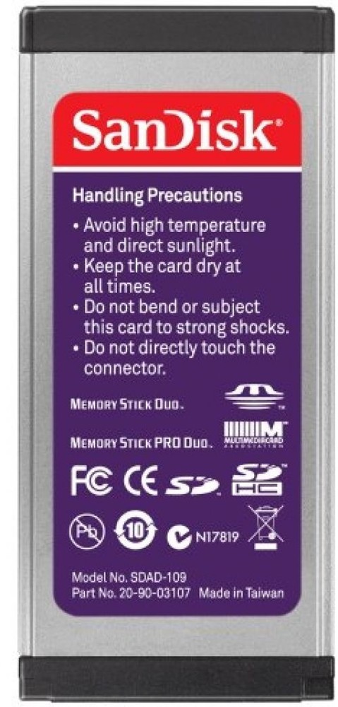 SanDisk ExpressCard Reader/Writer SD SDHC MS Memory Stick Duo MacBook Pro/PC NEW