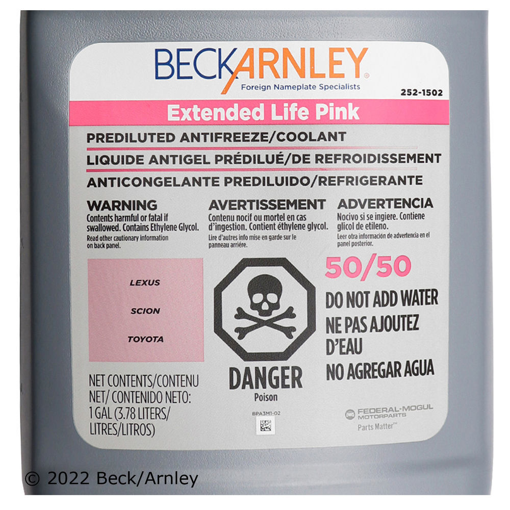 Engine Coolant / Antifreeze Beck/Arnley 252-1502