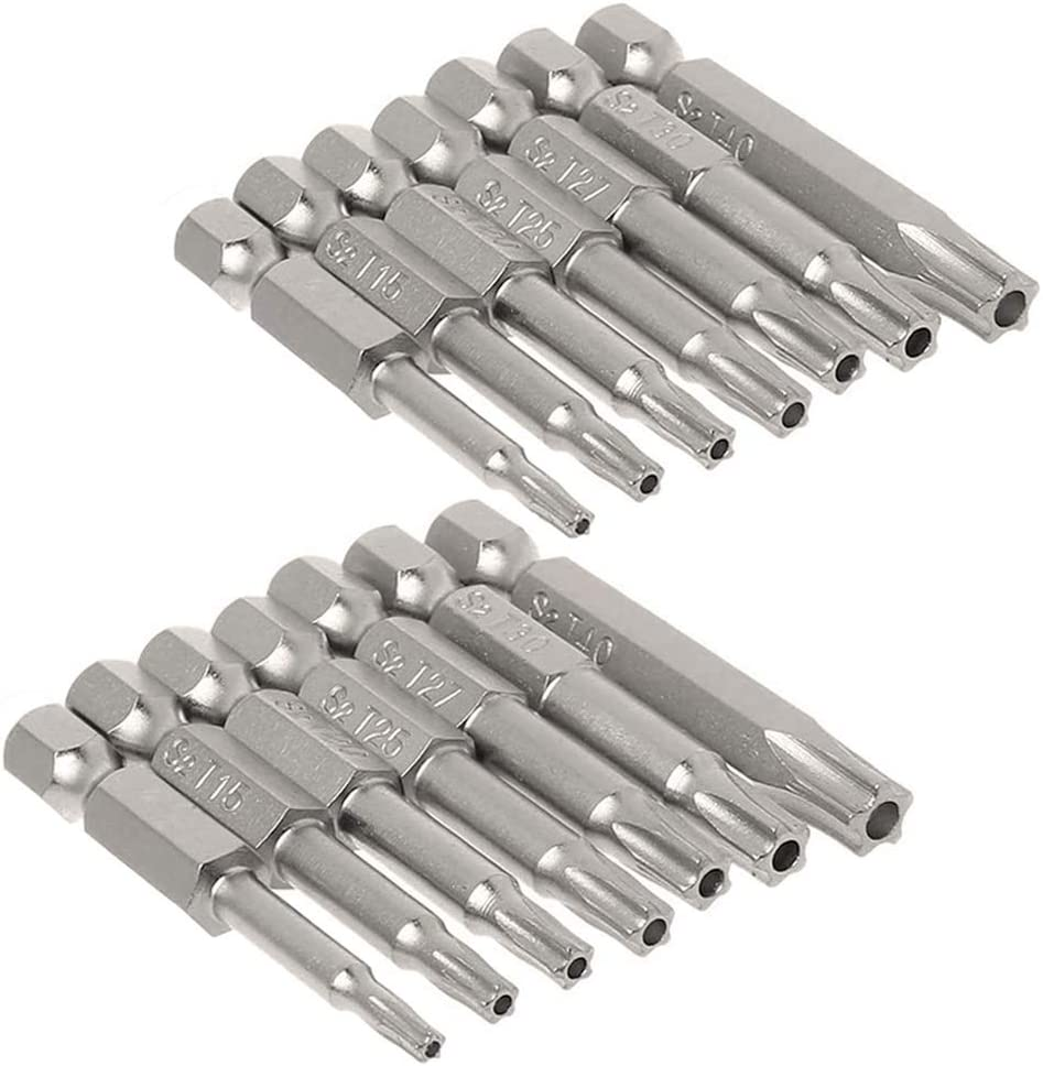 Mesee 5 Point Security Star Torx Screwdriver Bits Set 14Pcs Security Star Torx