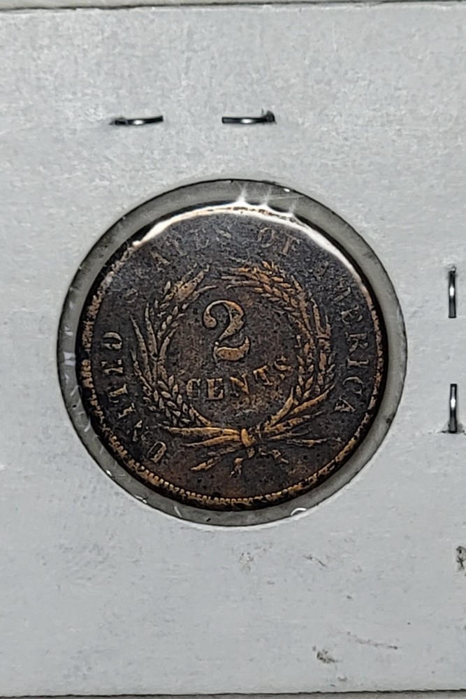 1865 Shield Two-Cent Piece Red 2 Cent Coin Red-Brown FANCY 5