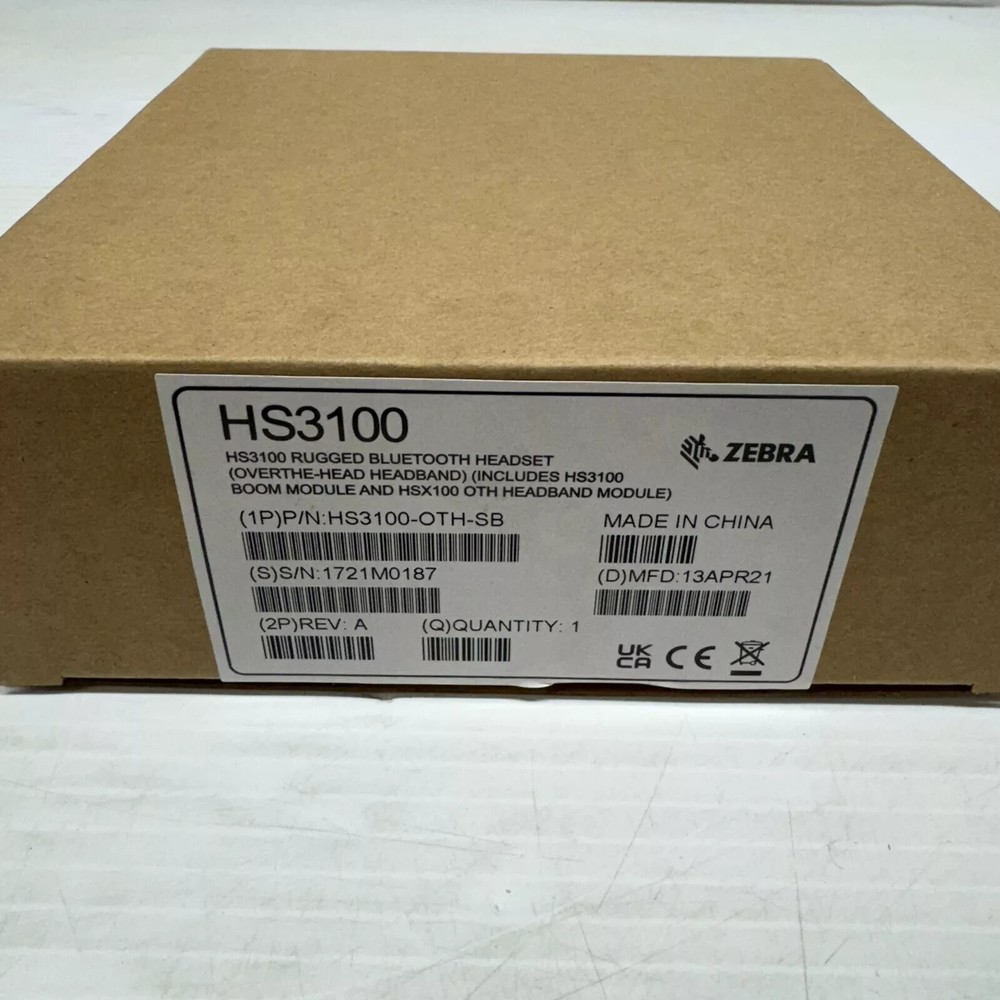 ZEBRA HS3100 RUGGED BLUETOOTH HEADSET HS3100-OTH-SB