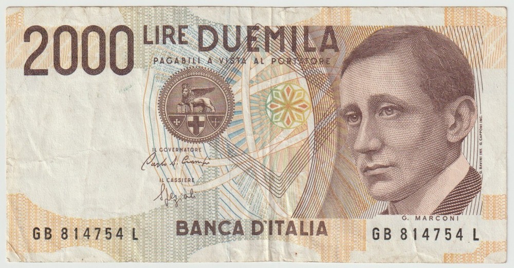 Italy 2000 Lire, Banknotes - Year 1990