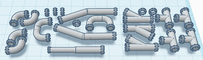 HO Scale Commercial Utility pipe set - Medium
