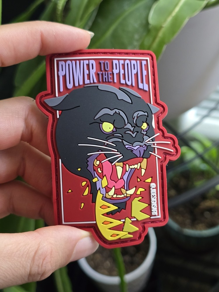 Black Panthers Hook And Loop PVC Patch