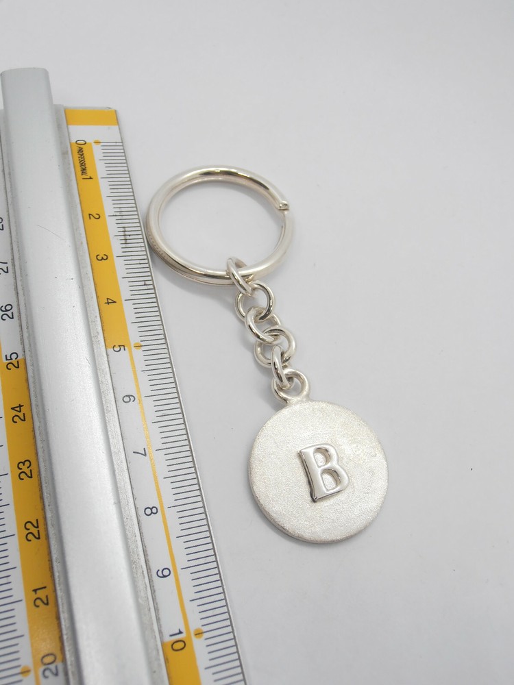 Letter Keychain - B - 925 Silver - Initial - Alphabet - Breeze -