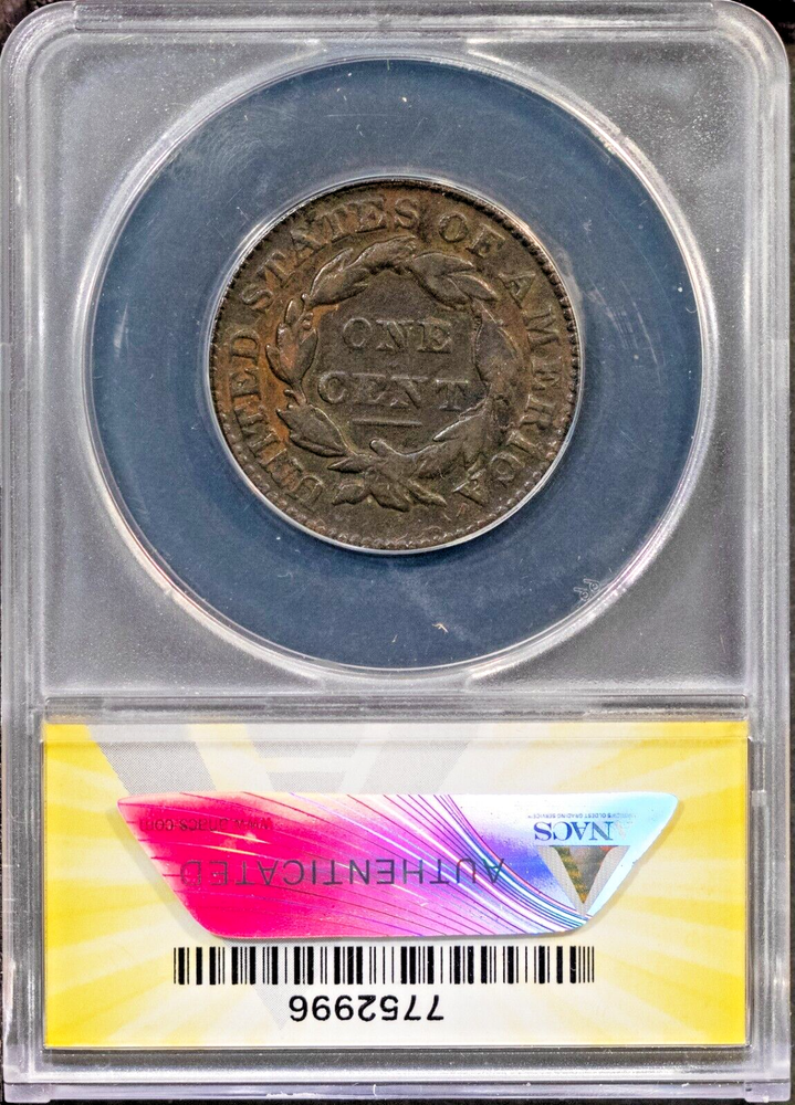 1831 1c Coronet Large Cent ANACS # 7752996 + Bonus