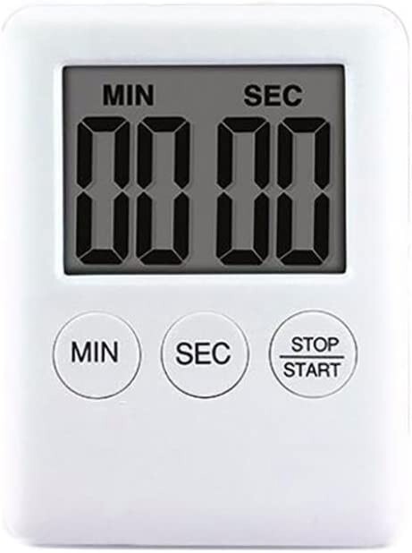 Magnetic Square LCD Digital Timer Kitchen Cooking Countdown Alarm -White