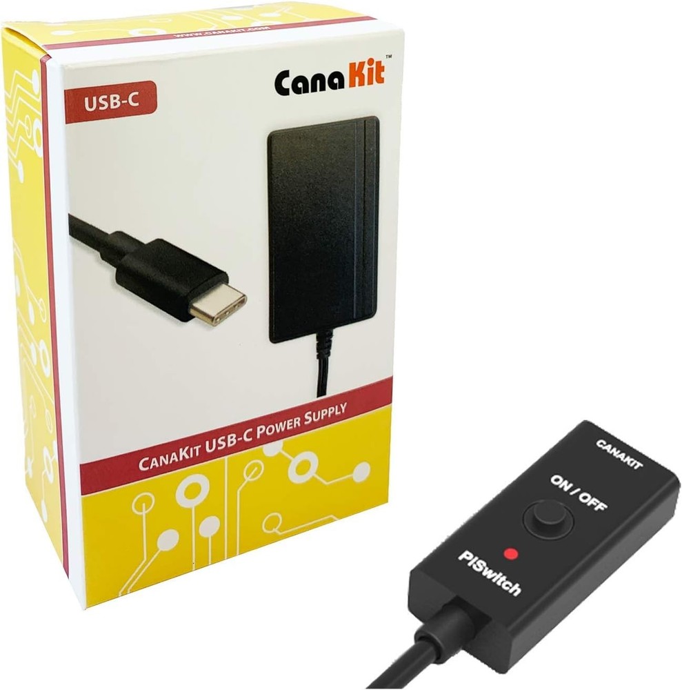 CanaKit 3.5A Raspberry Pi 4 Power Supply with PiSwitch (USB-C) black
