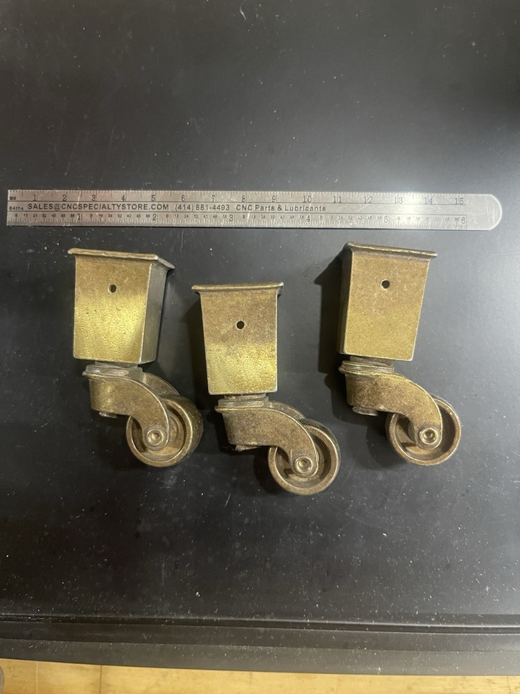 Art Deco Bronze Roller Casters