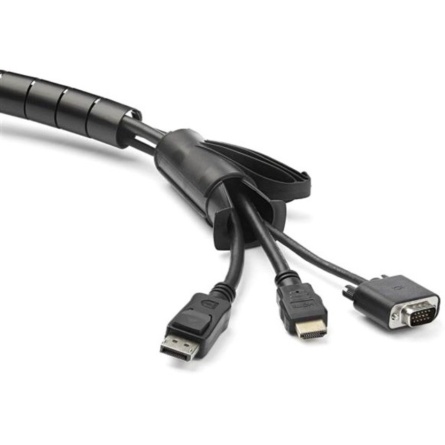 StarTech CMSCOILED4 2.5m Cable Management Sleeve Black
