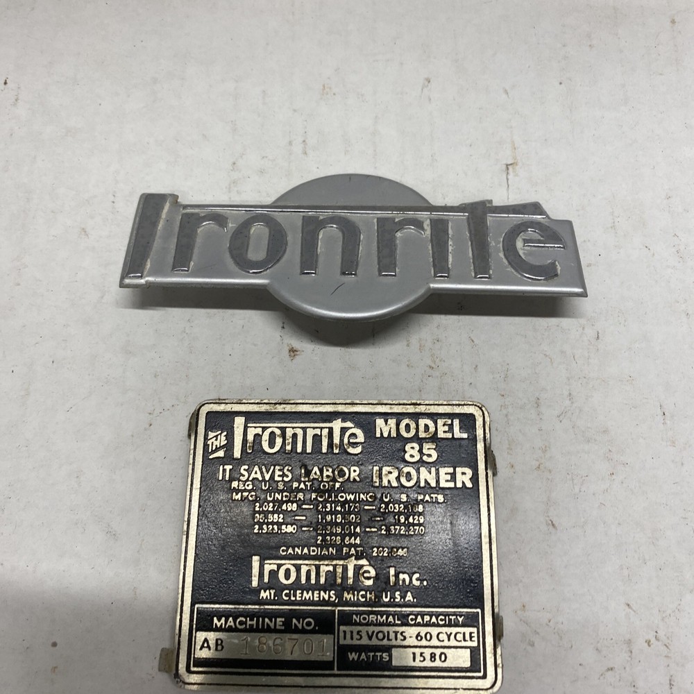 Ironrite Inc. Name Plate  ID Tag   DAW-05
