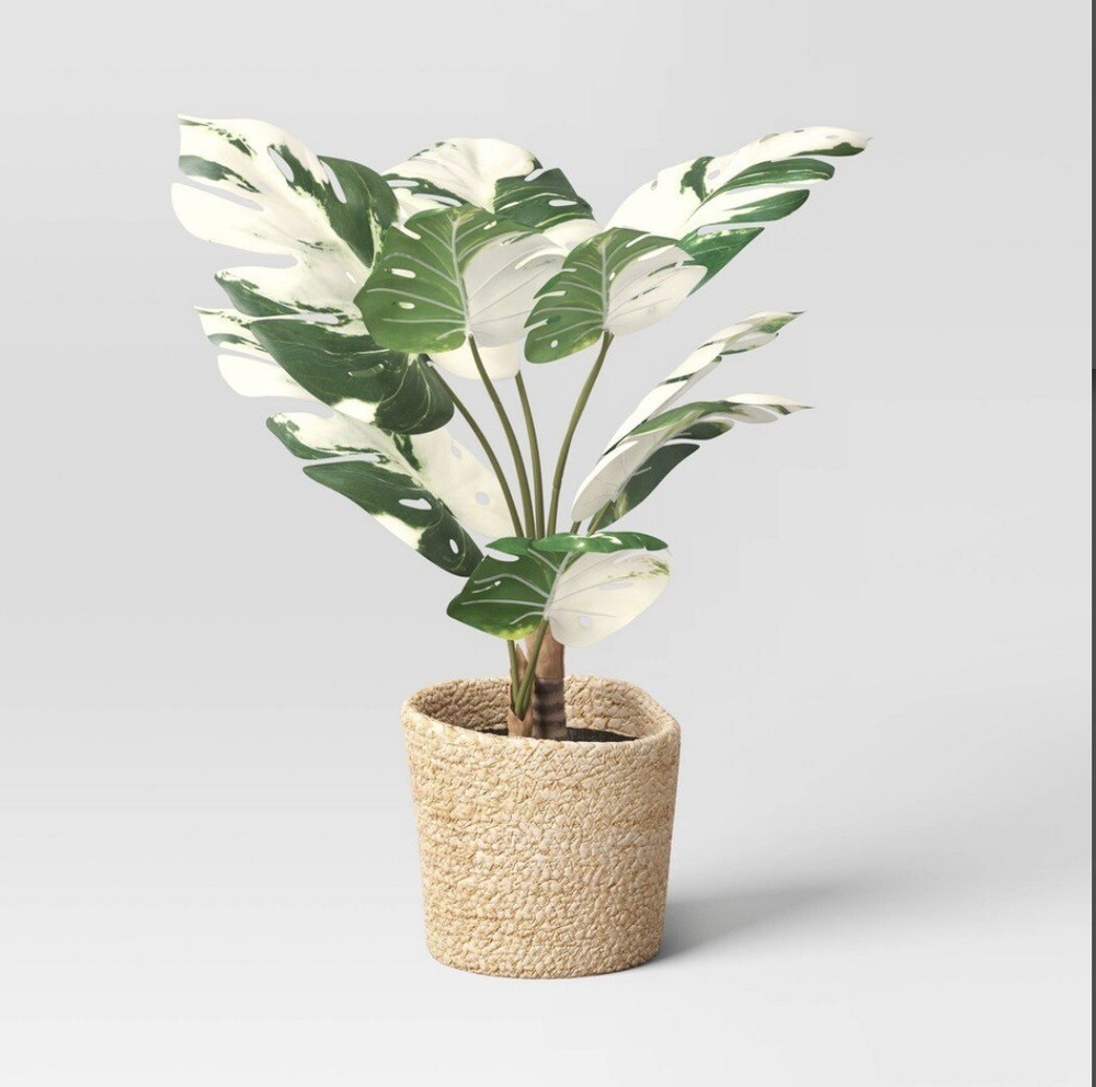 Threshold - Large Marble Monstera Artificial Plant