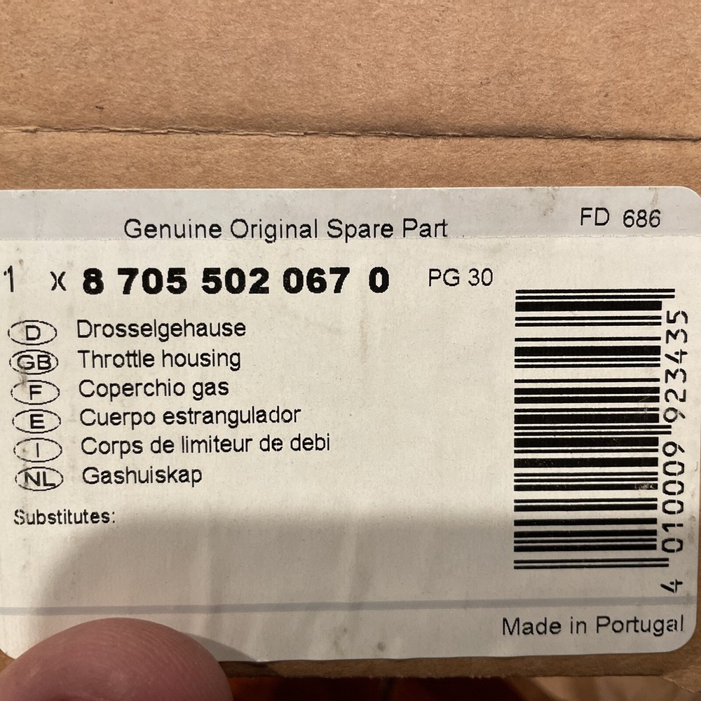 Bosch 87055020670 Throttle housing PG63