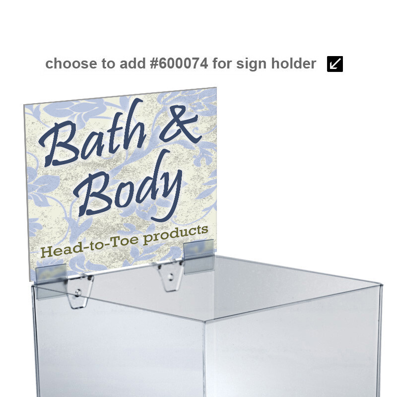 Azar Displays 8" Cube Bin for Pegboard or Slatwall, 4-Pack